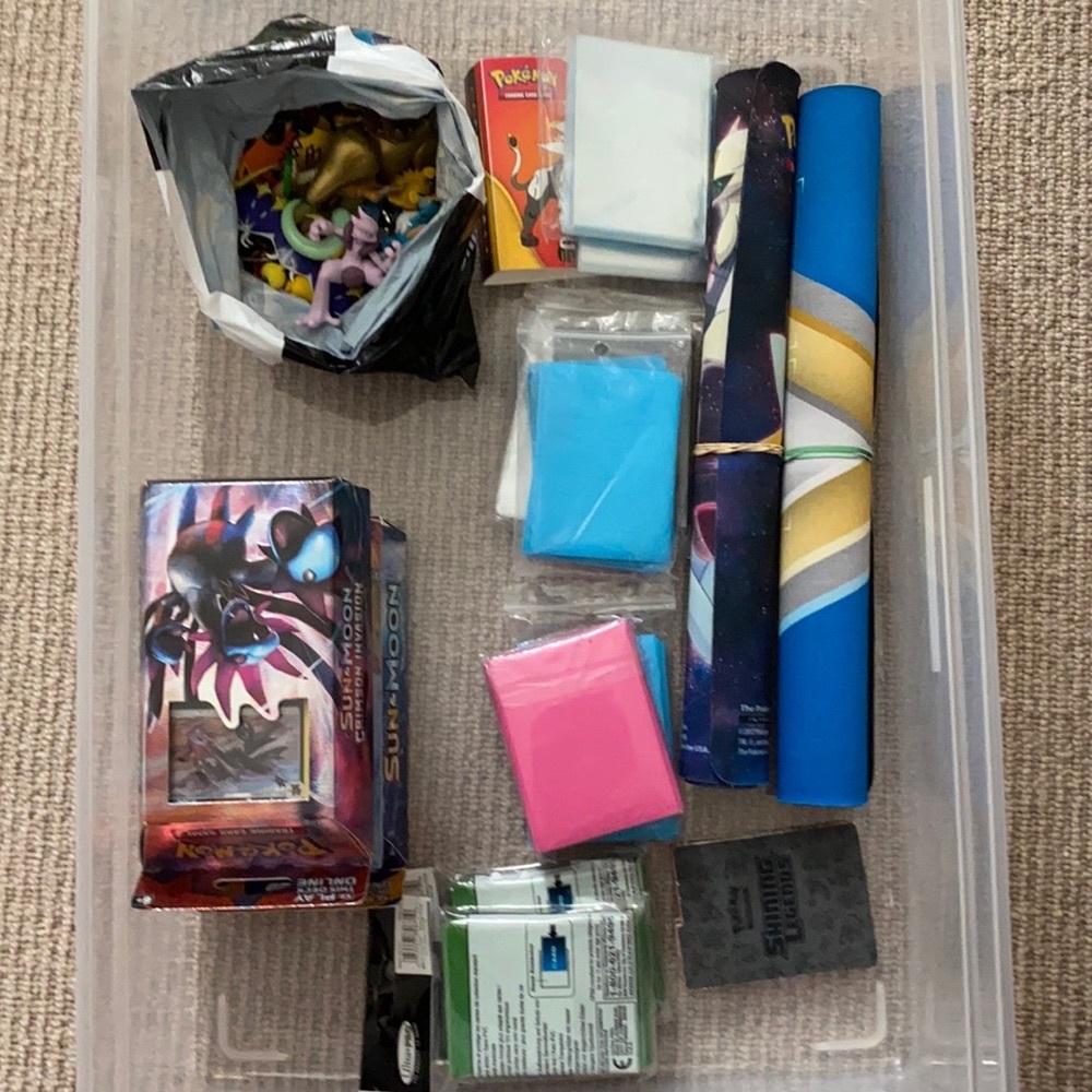 A bunch of Pokémon accessories